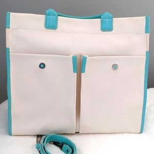 Tiffany & Co Jitney Tote. Authentic Tiffany large canvas & leather